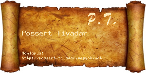 Possert Tivadar névjegykártya